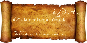 Österreicher Anett névjegykártya
