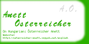 anett osterreicher business card