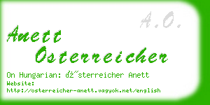 anett osterreicher business card